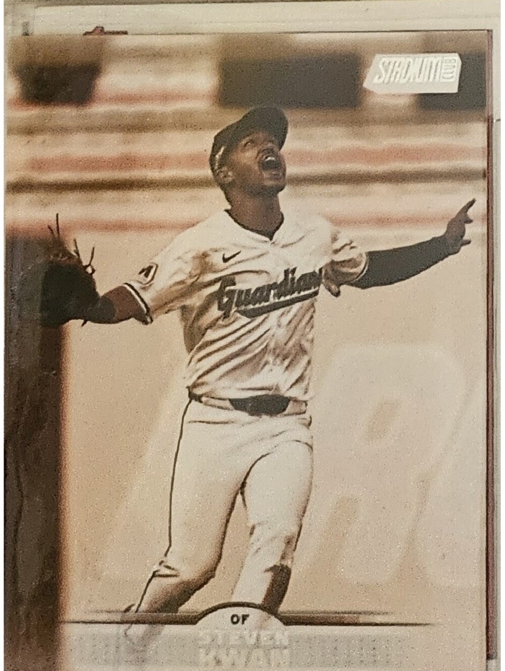 Steven Kwan [Sepia insert] #56 2025 Topps Stadium Club - Cleveland Guardians
